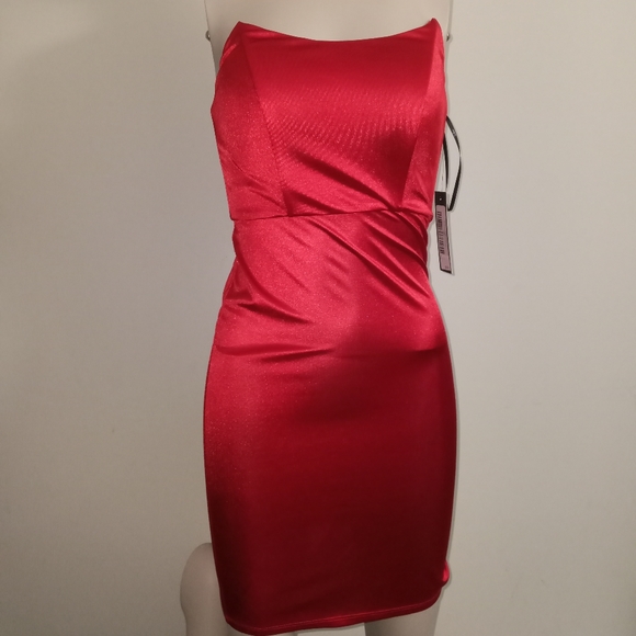 Lulus red satin dress prom dress homecoming dress mini dress New with tags